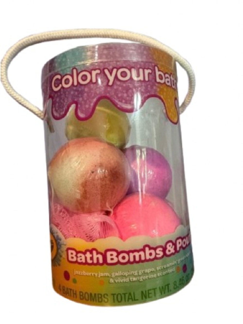 Crayola Kids 3 Bath Bomb and 1Pouf Set - 4 Pieces - NWT